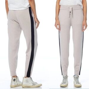 360 Cashmere Sofie Joggers 100% Cashmere Pants Sweatpants Blush/Black Stripe